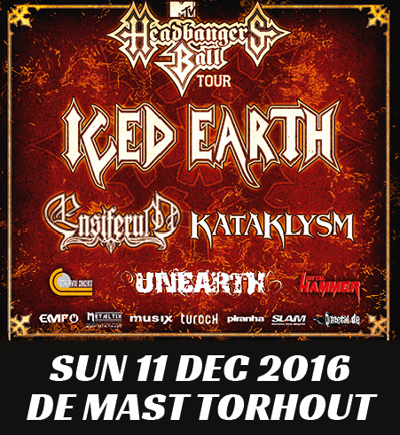Headbangers Ball Tour – De Mast Torhout – 11 december 2016: Iced Earth + Ensiferum + Kataklysm + Unearth