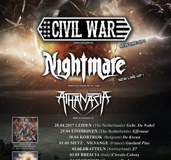 Civil War + Nightmare + Athanasia – De Kreun Kortrijk – 30 april