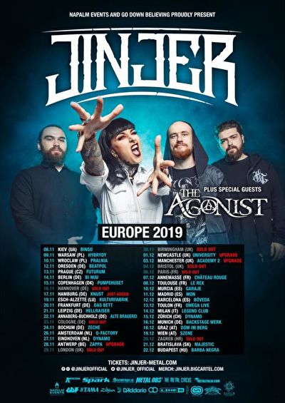 Jinjer + The Agonist + Khroma + Space Of Variations / @ Zappa, Antwerp / 28-11-2019