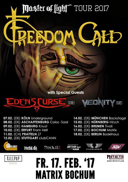 Freedom Call + Eden’s Curse + Veonity @ Rockpalast Matrix Bochum – Duitsland