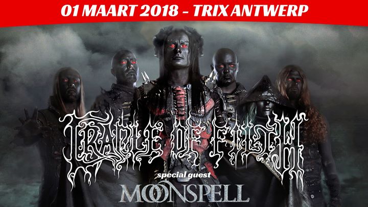 Moonspell, Cradle of Filth @Trix, Antwerpen, 1 maart 2018