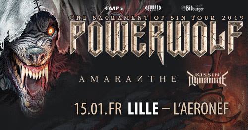 Blitzkrieg op Rijsel met Kissin’ Dynamite, Amaranthe & Powerwolf @ L’Aéronef – Lille  – FR