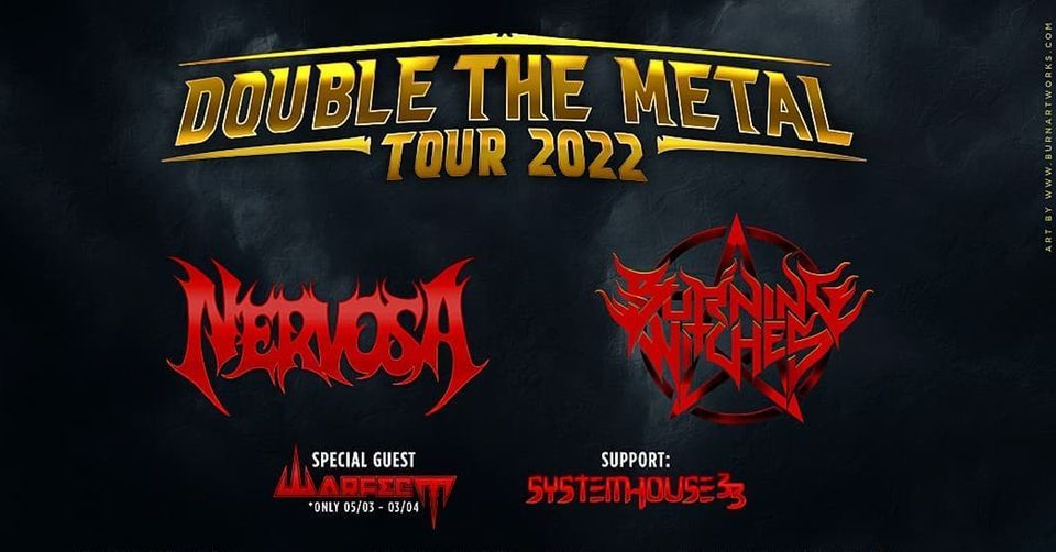 Nervosa + Burning Witches + SystemHouse33: Double the Metal Tour ‘22 @ De Verlichte Geest, Roeselare / 10-04-22